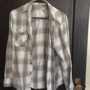 White flannel Arizona Jean Company brand shirt.